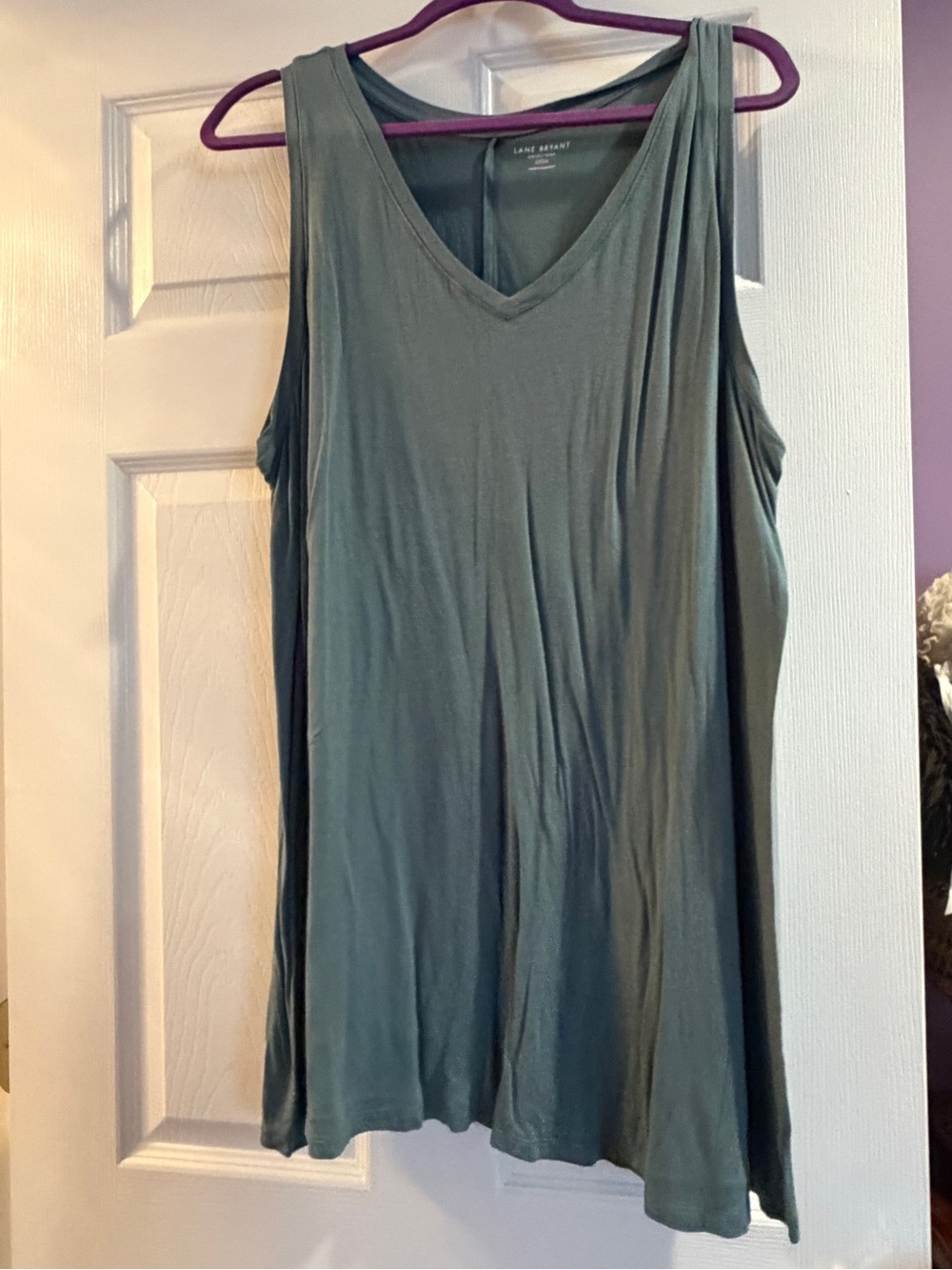 Lane Bryant Olive V-Neck Sleeveless Tank
